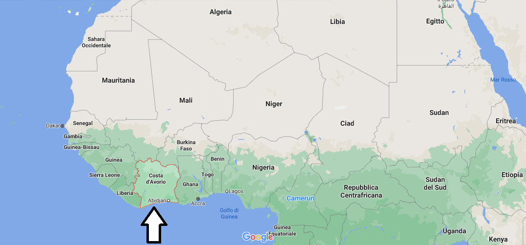 Dove si trova La Costa d-Avorio