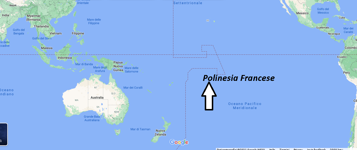 Dove si trova la Polinesia francese mappa