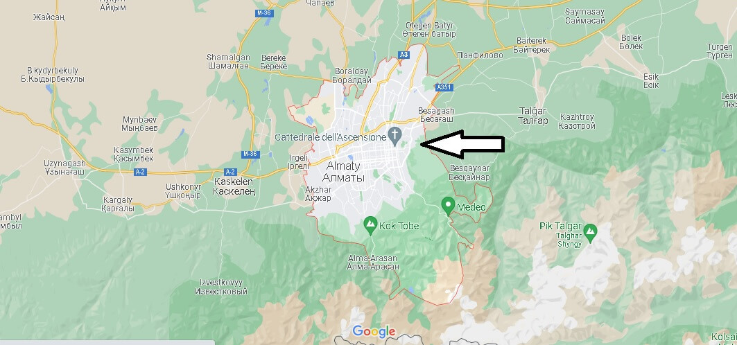 Cartina Mappa Almaty