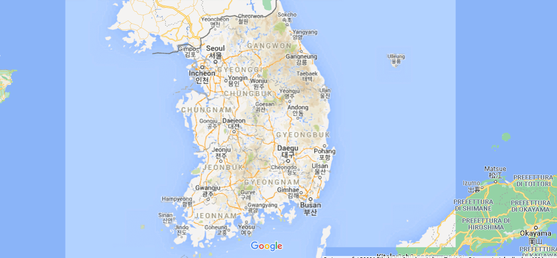 Cartina Mappa Corea del Sud