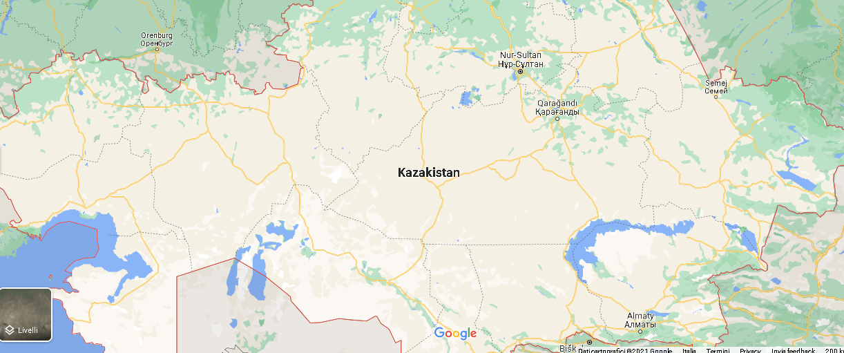 Cartina Mappa Kazakistan