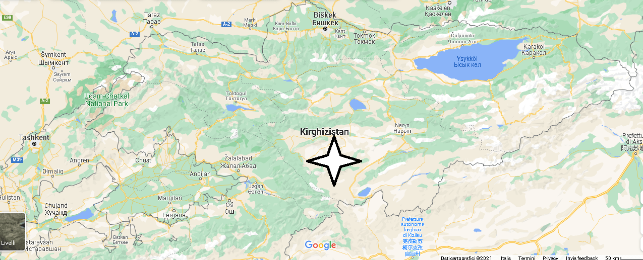 Cartina Mappa Kirghizistan