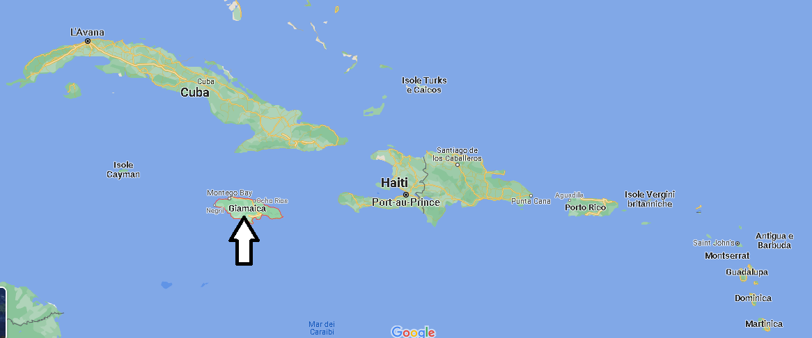 Cartina Mappa La Giamaica