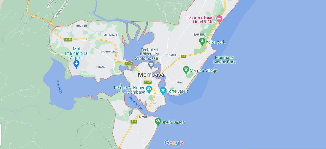 Cartina Mappa Mombasa