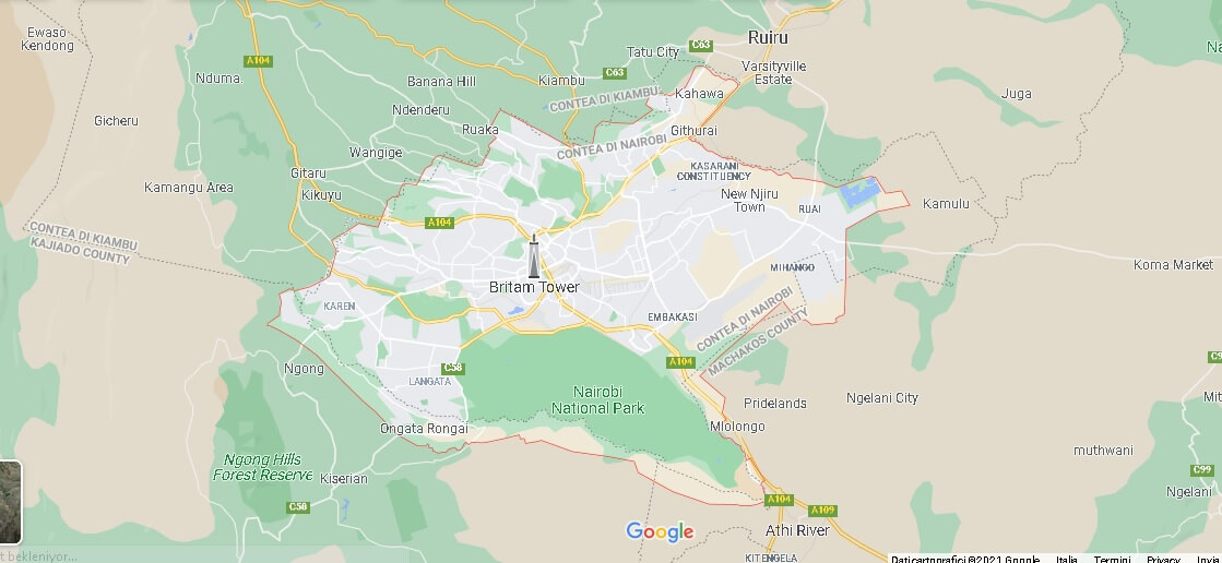 Cartina Mappa Nairobi