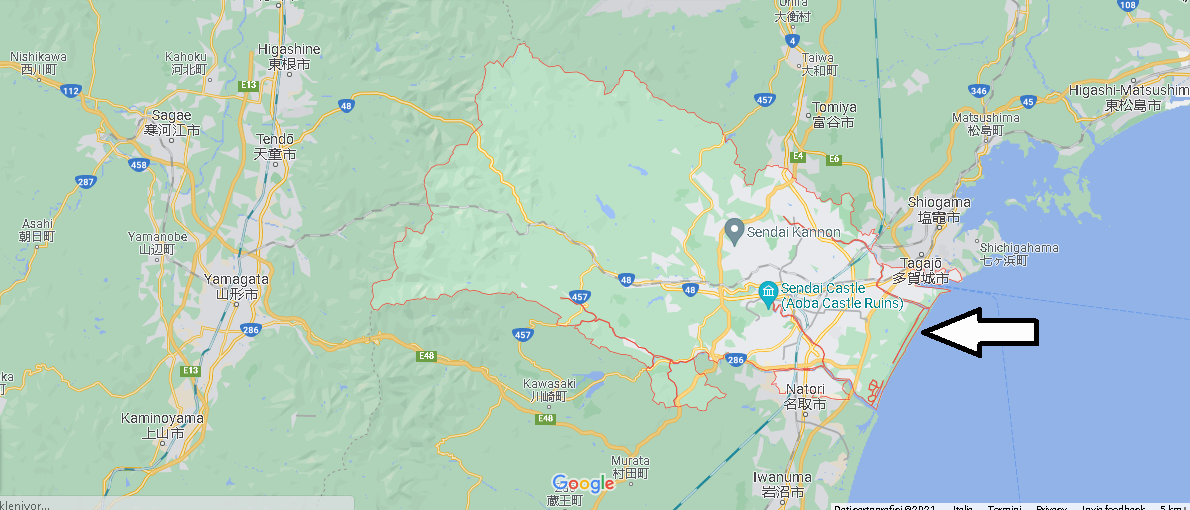 Cartina Mappa Sendai
