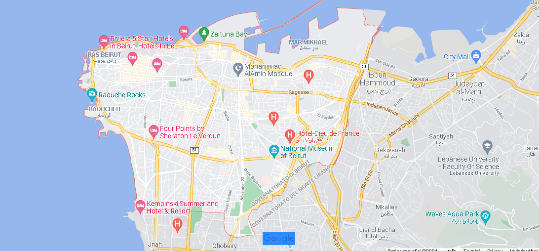 Cartina Beirut