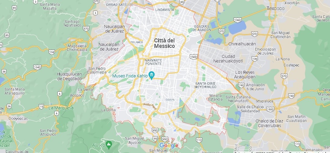 Cartina Città del Messico