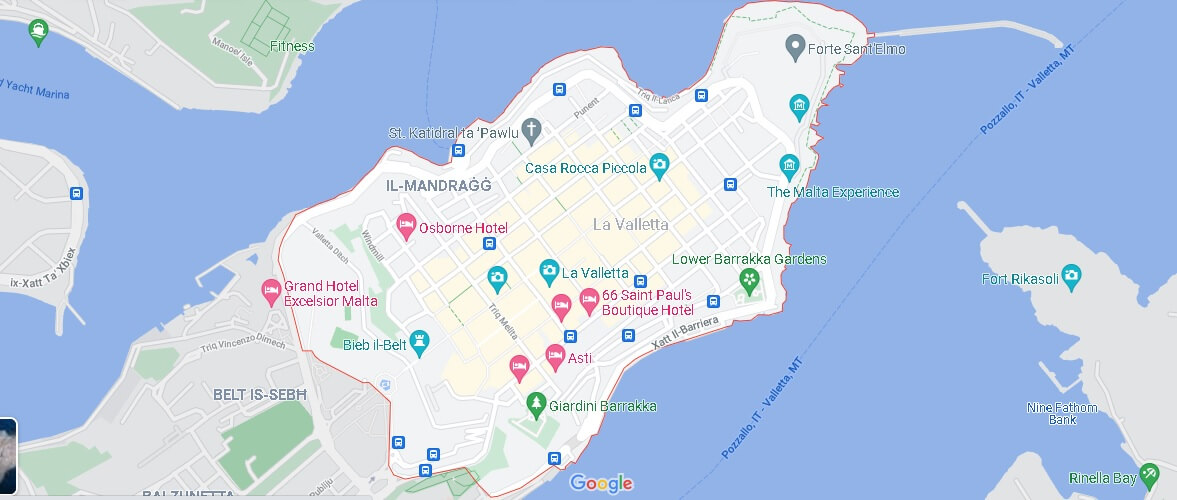Cartina La Valletta