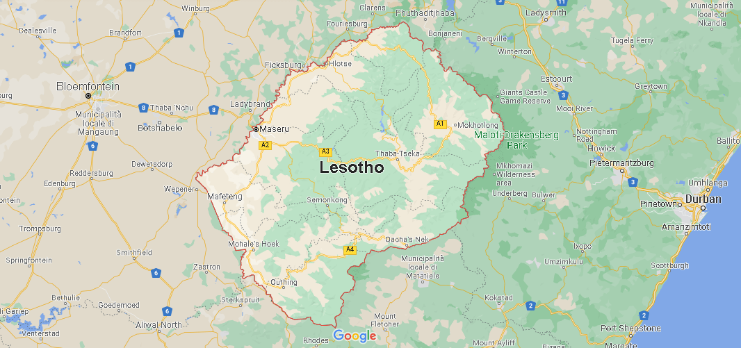 Cartina Lesotho