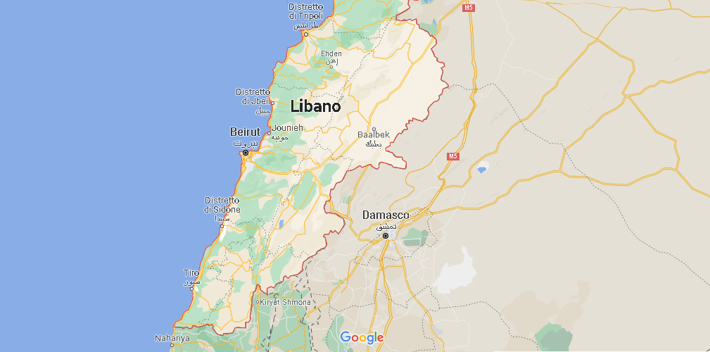 Cartina Libano