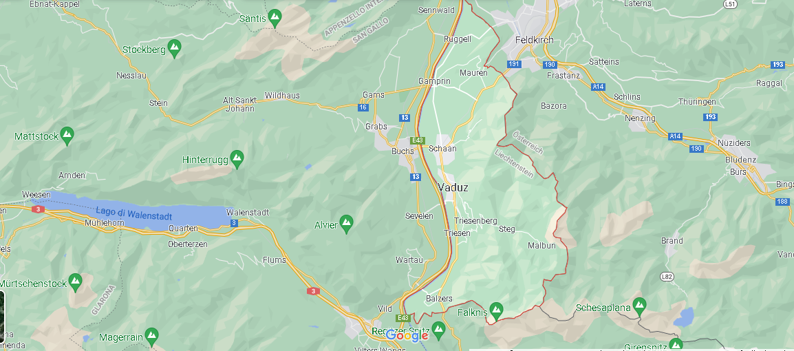 Cartina Liechtenstein