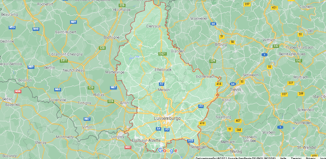 Cartina Lussemburgo