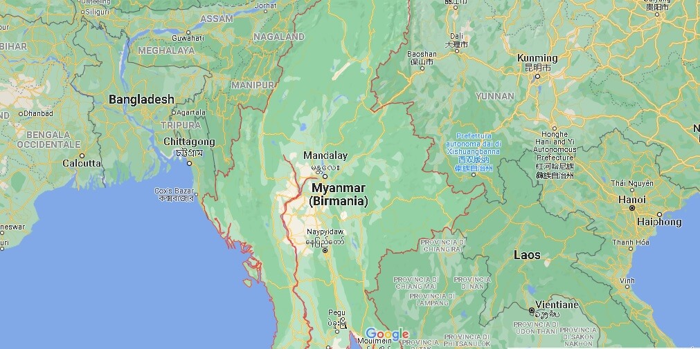 Cartina Myanmar