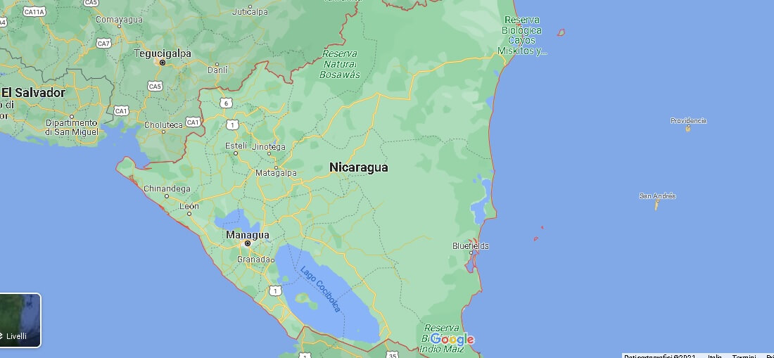 Cartina Nicaragua