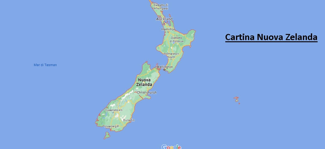 Cartina Nuova Zelanda