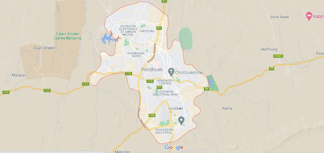 Cartina Windhoek