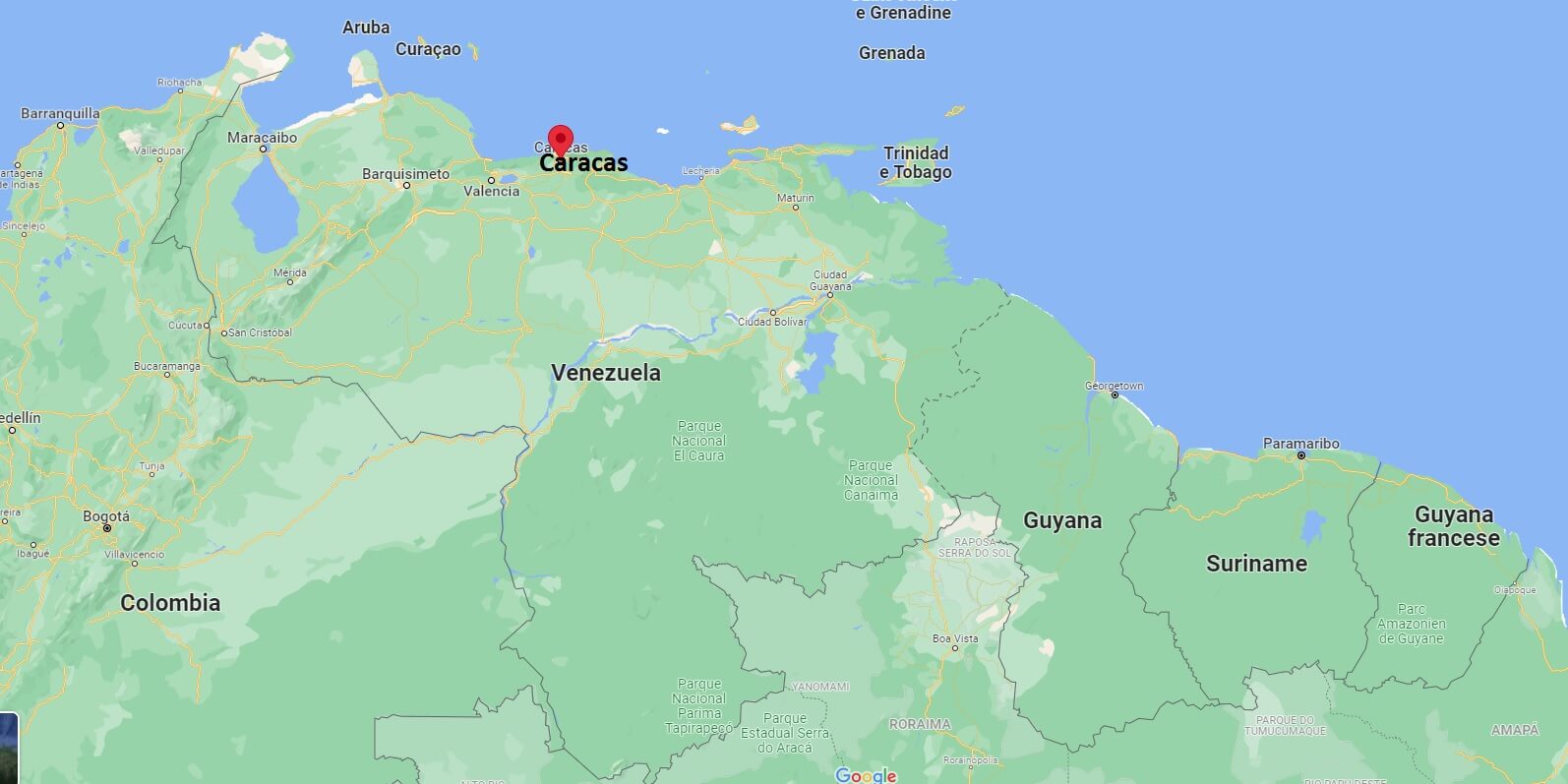 Dove si trova Caracas