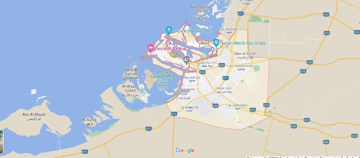 Mappa Abu Dhabi