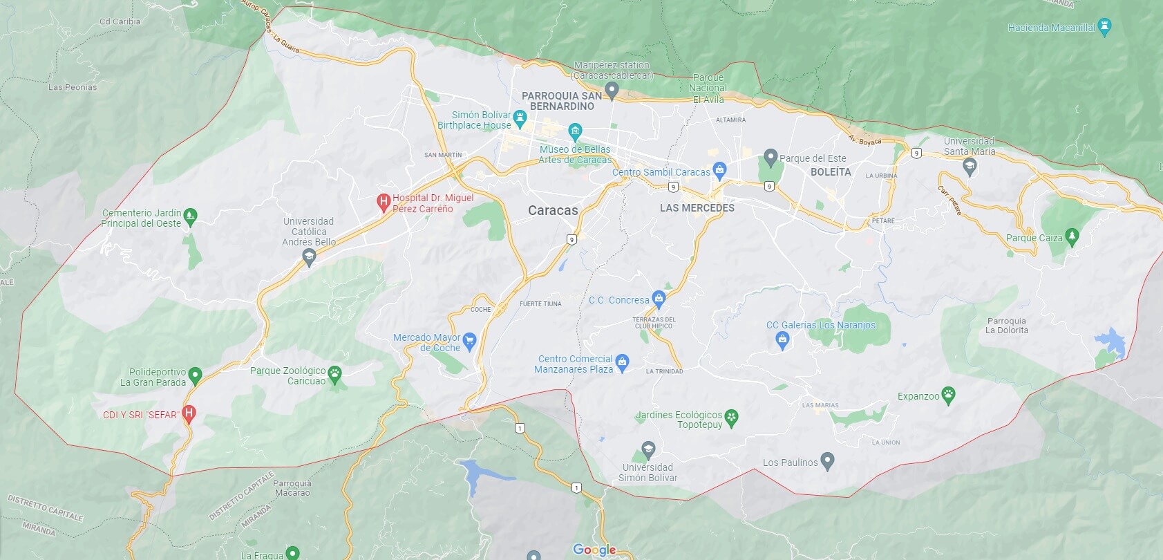 Mappa Caracas