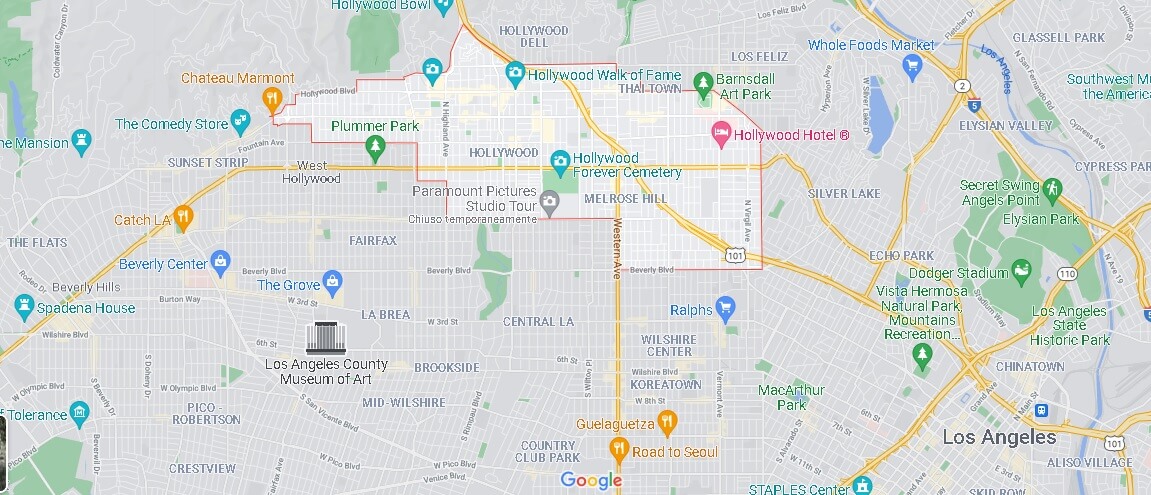 Mappa Hollywood