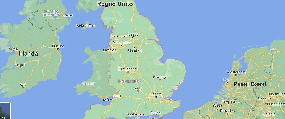 Mappa Inghilterra