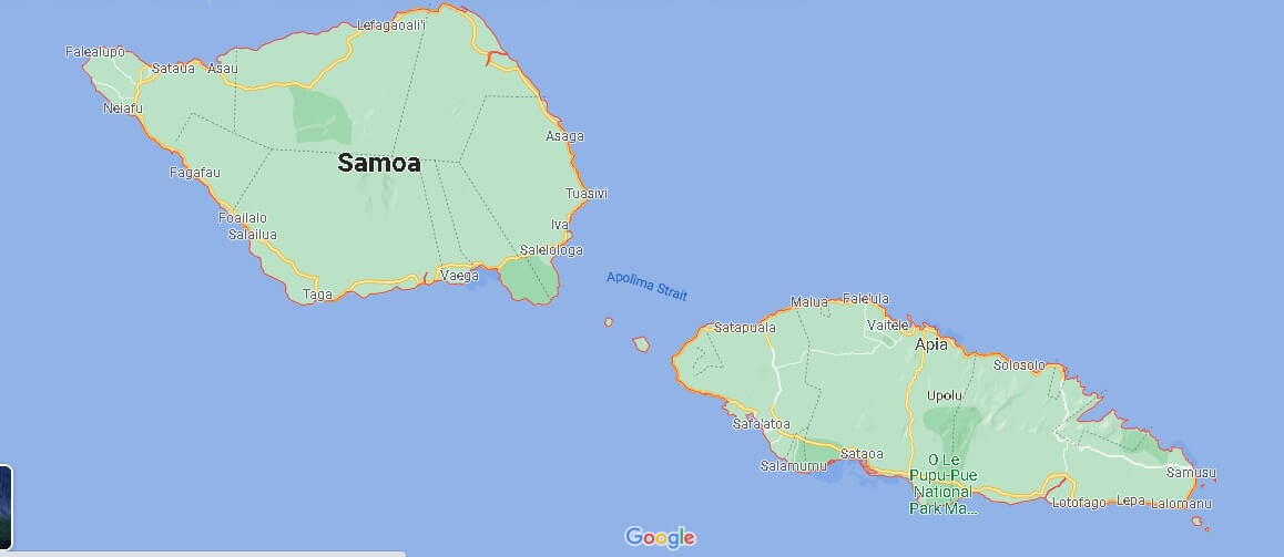 Mappa Isole Samoa