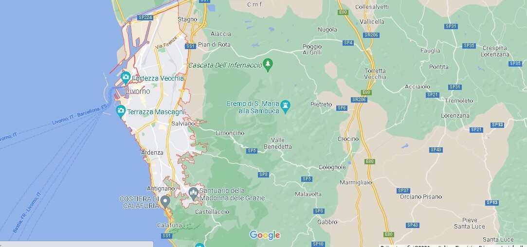 Mappa Livorno