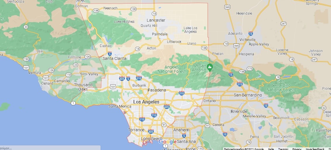 Mappa Los Angeles