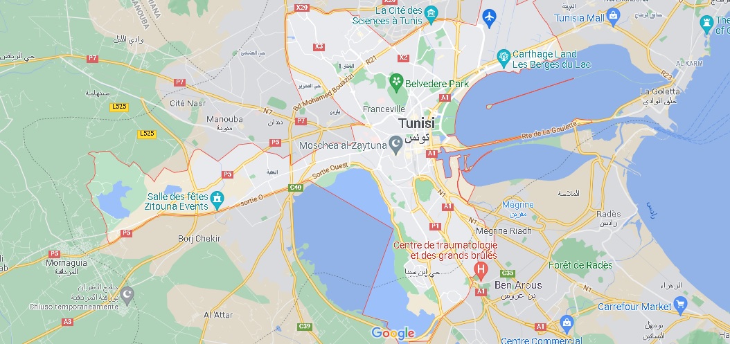 Mappa Tunisi
