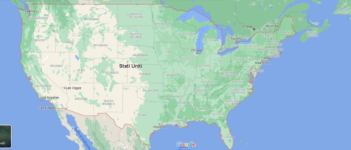 Mappa USA (Stati Uniti d'America)