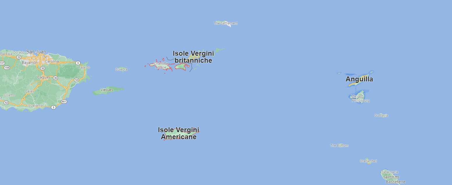 Mappa le Isole Vergini americane