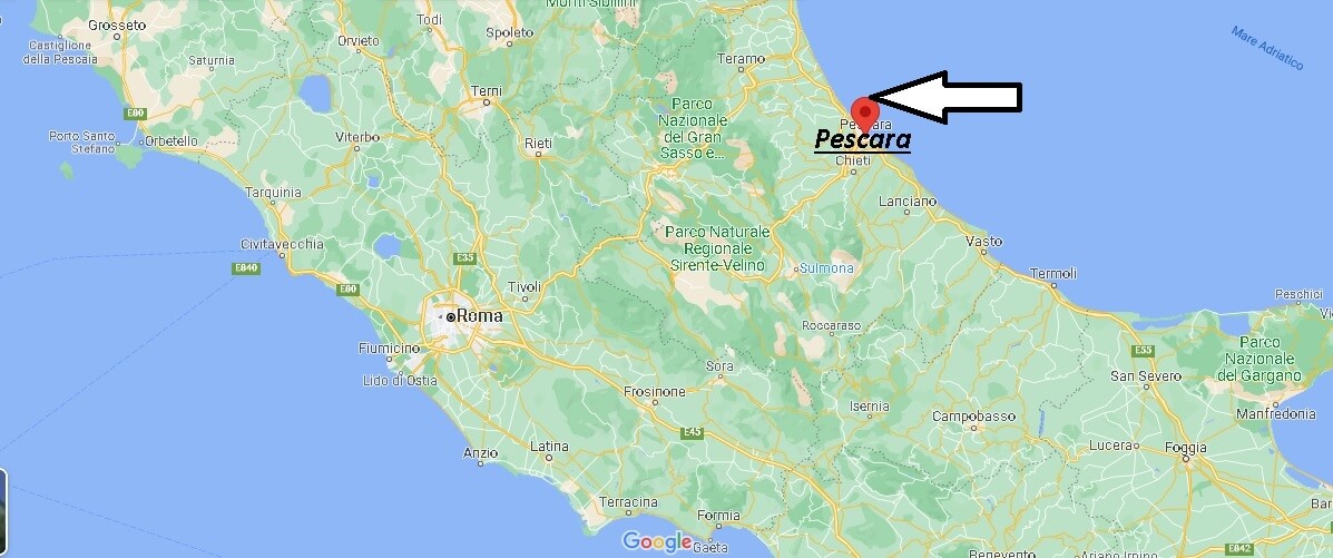 Dove si trova Pescara geografia