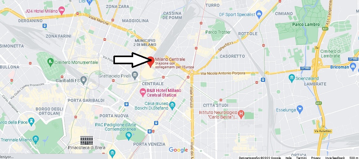 Dove si trova Stazione di Milano Centrale