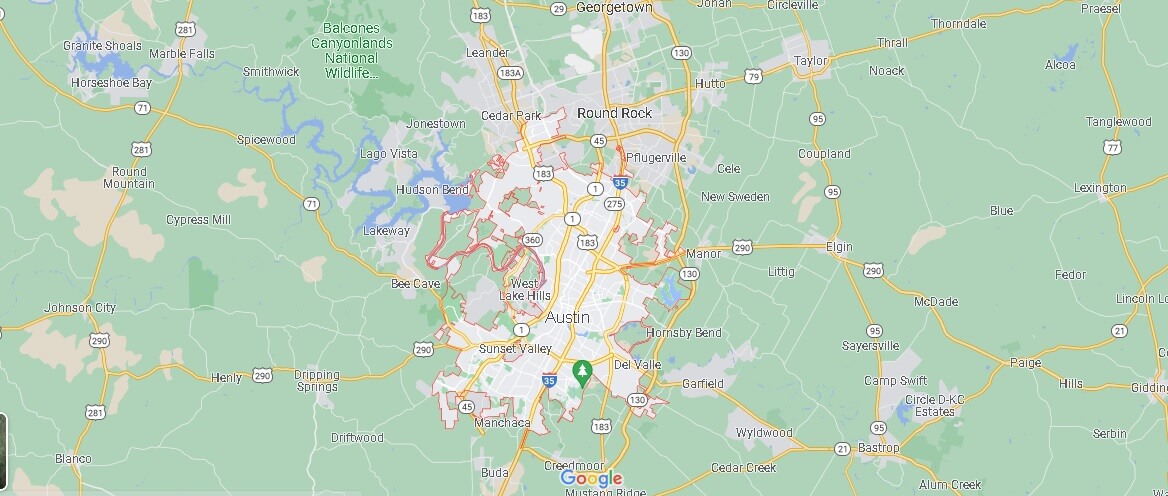 Mappa Austin