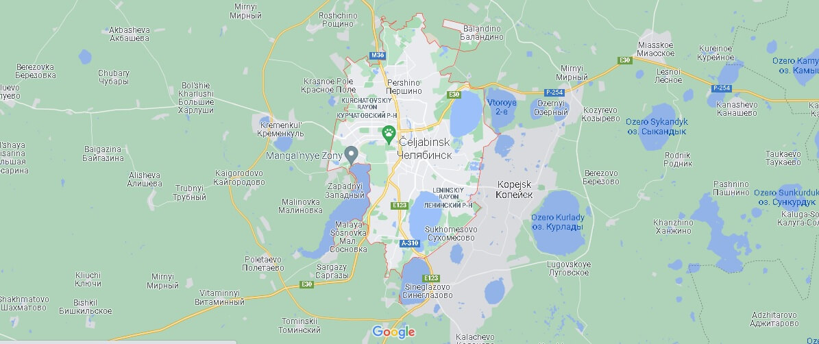 Mappa Čeljabinsk
