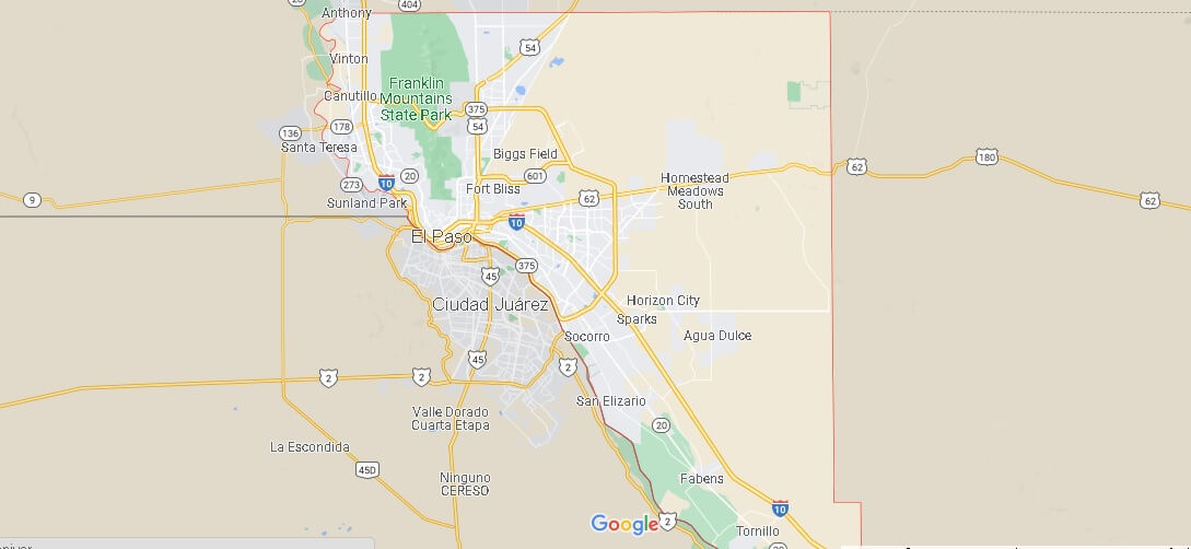 Mappa El Paso