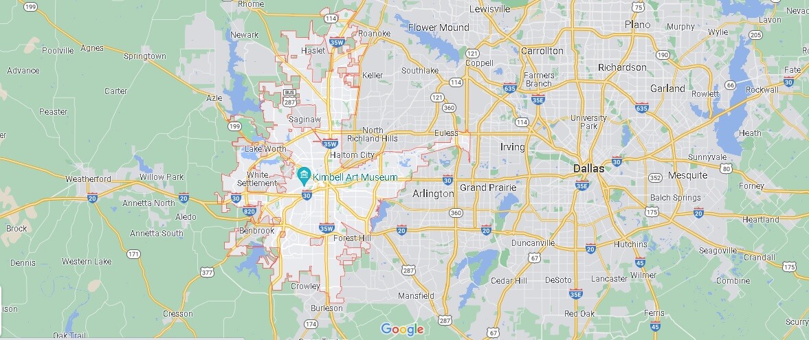 Mappa Fort Worth