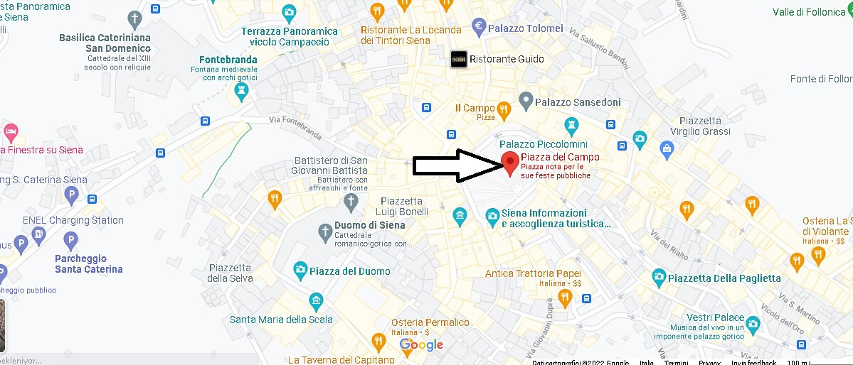 Mappa Piazza del Campo