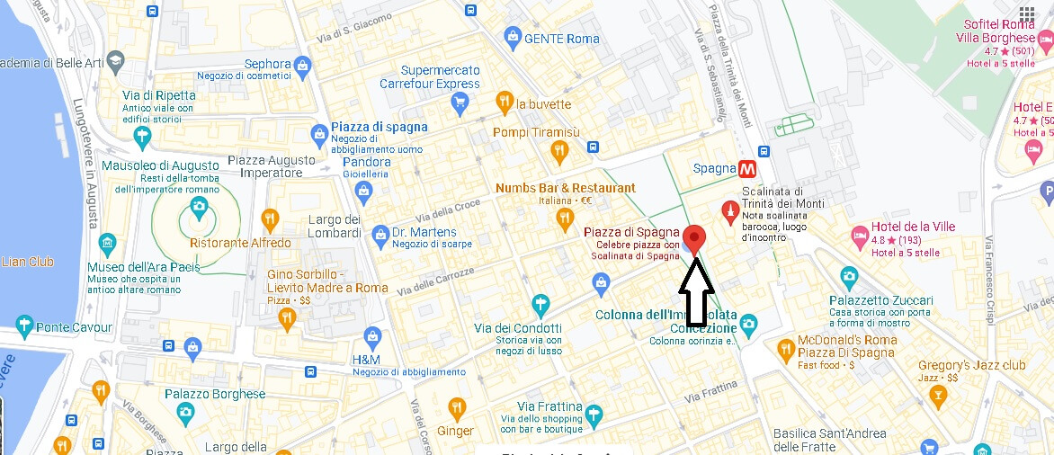 Mappa Piazza di Spagna