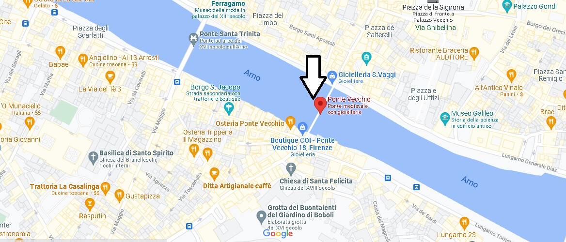Mappa Ponte Vecchio