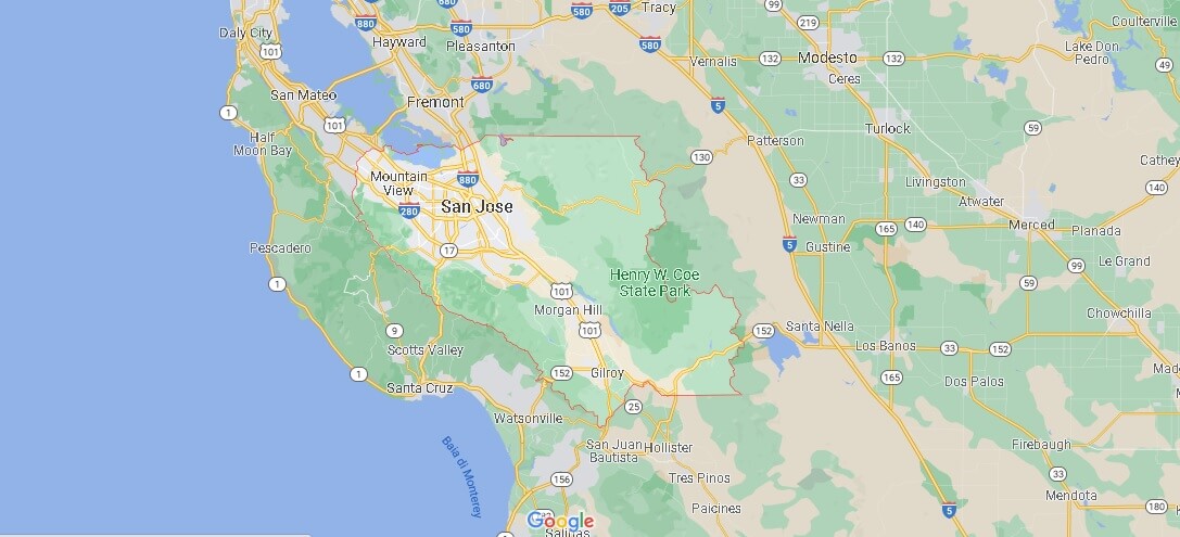 Mappa San Jose, Stati Uniti d'America