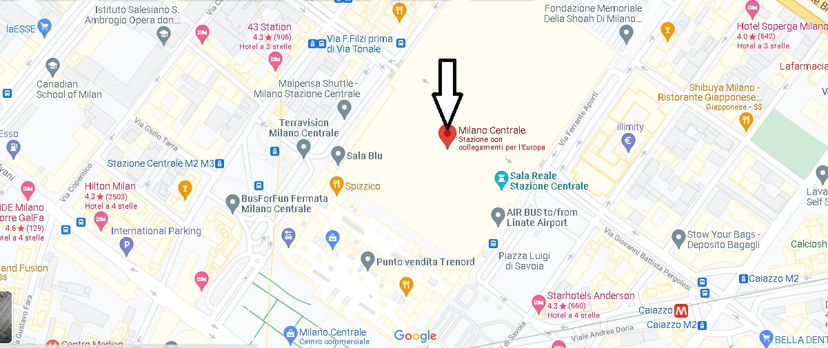 Mappa Stazione di Milano Centrale