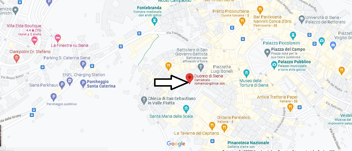 Mappa il Duomo di Siena
