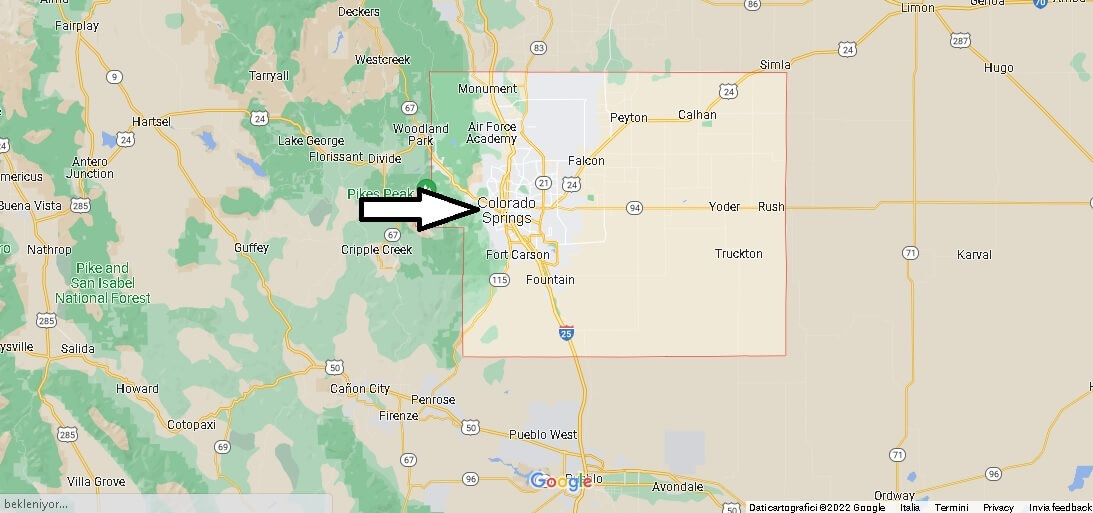 Mappa Colorado Springs