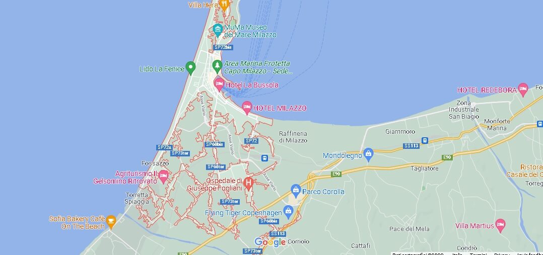 Mappa Milazzo