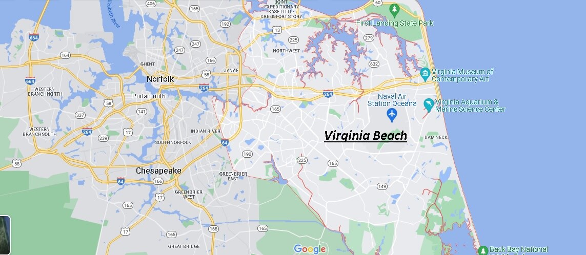 Mappa Virginia Beach