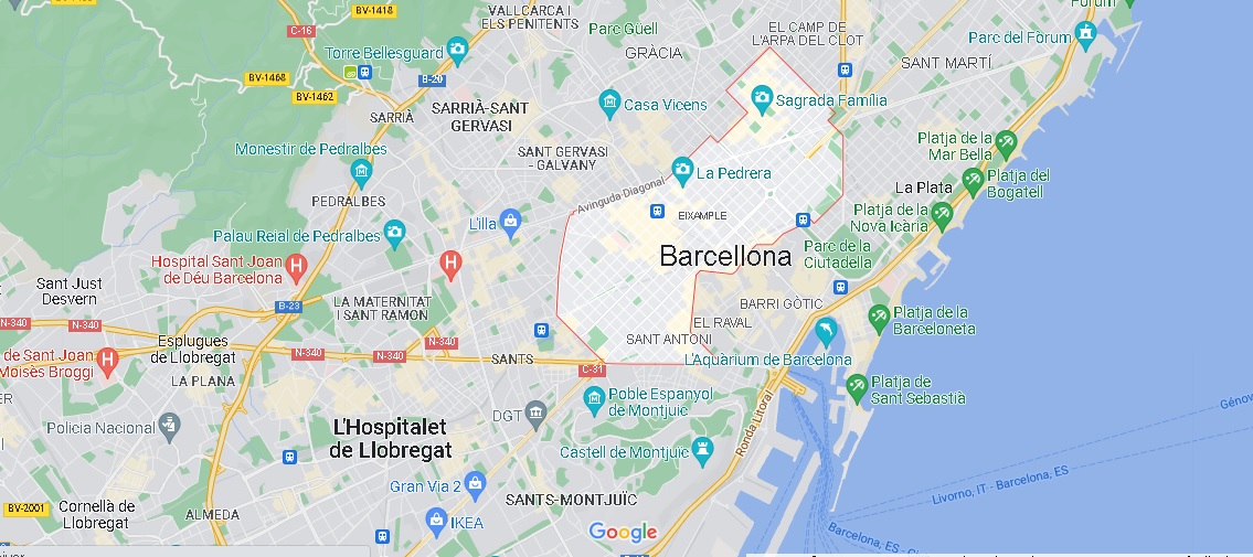 Dove si trova Eixample Spagna? Mappa Eixample