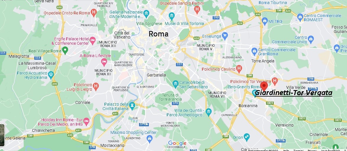Dove si trova Giardinetti-Tor Vergata Italia? Mappa Giardinetti-Tor Vergata