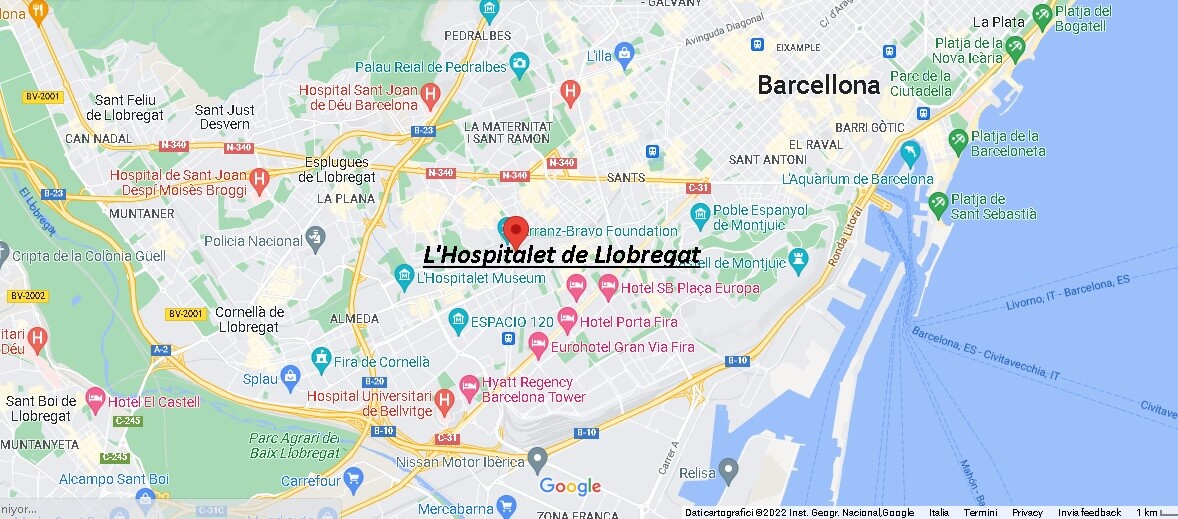 Dove si trova L'Hospitalet de Llobregat Spagna? Mappa L'Hospitalet de Llobregat